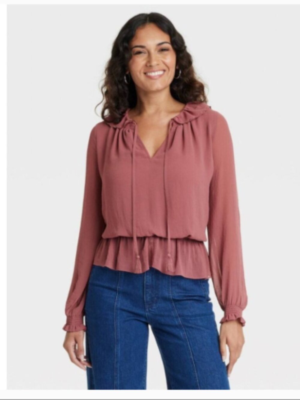 Universal Thread Semi Sheer Dark Mauve Top Size XXL New With Tags